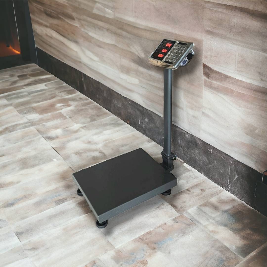 เครื่องชั่งดิจิตอลคิดเงินอัตโนมัติ 300 kg. ค่าละเอียด 100 g. แท่นชั่งเสาพับ 40x50 cm.