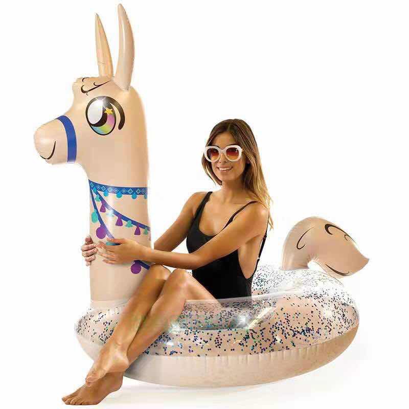 ห่วงยางอัลปาก้า กลิตเตอร์ Inflatable Glister Alpaca Ring Pool Float