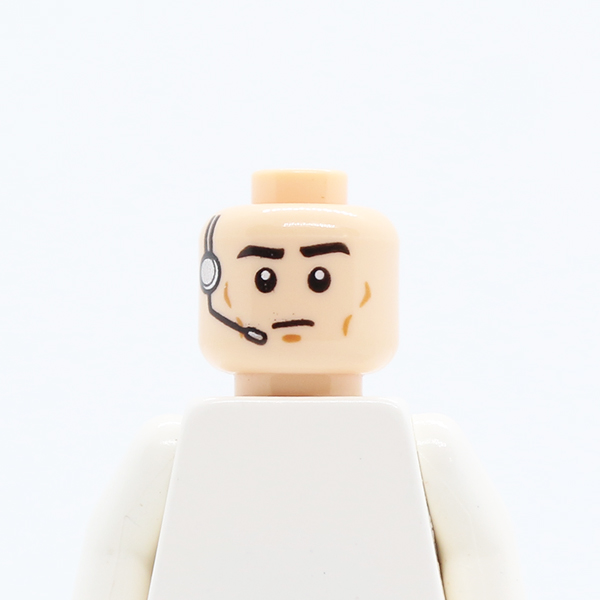Male Black Eyebrows, Cheek Lines, Frown, Headset Pattern (SW Imperial) - Hollow Stud