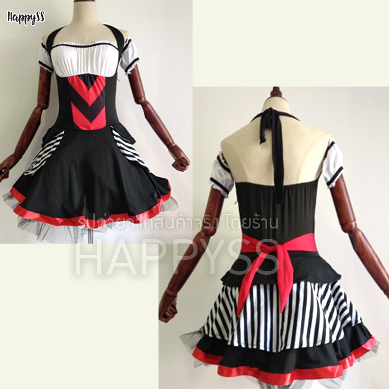 ชุดโจรสสัด เกาะอก ลายทาง ผ้ายืด พร้อม หมวกโจรสลัด