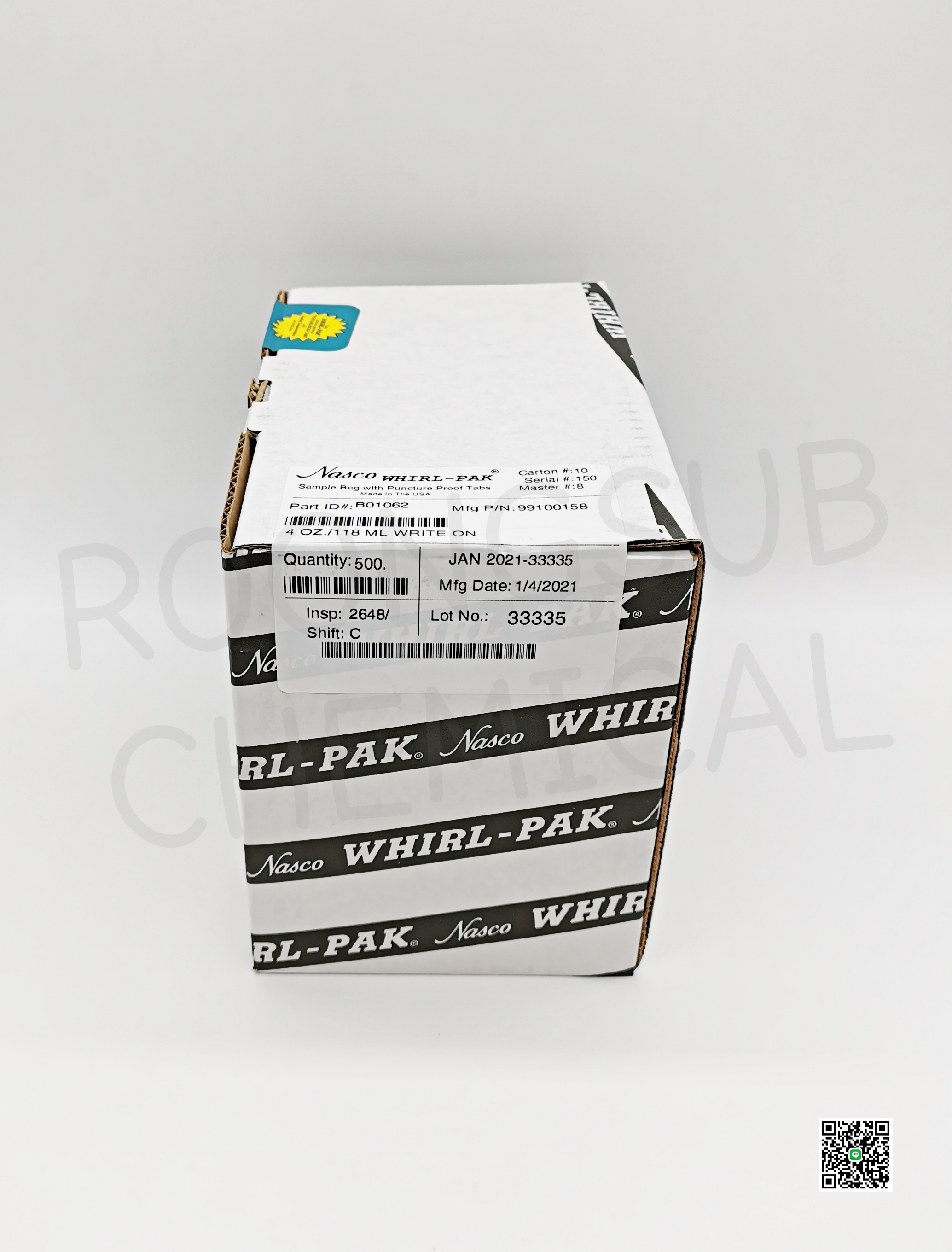 WHIRL-PAK 4OZ. STERILE SAMPLING BAGS
