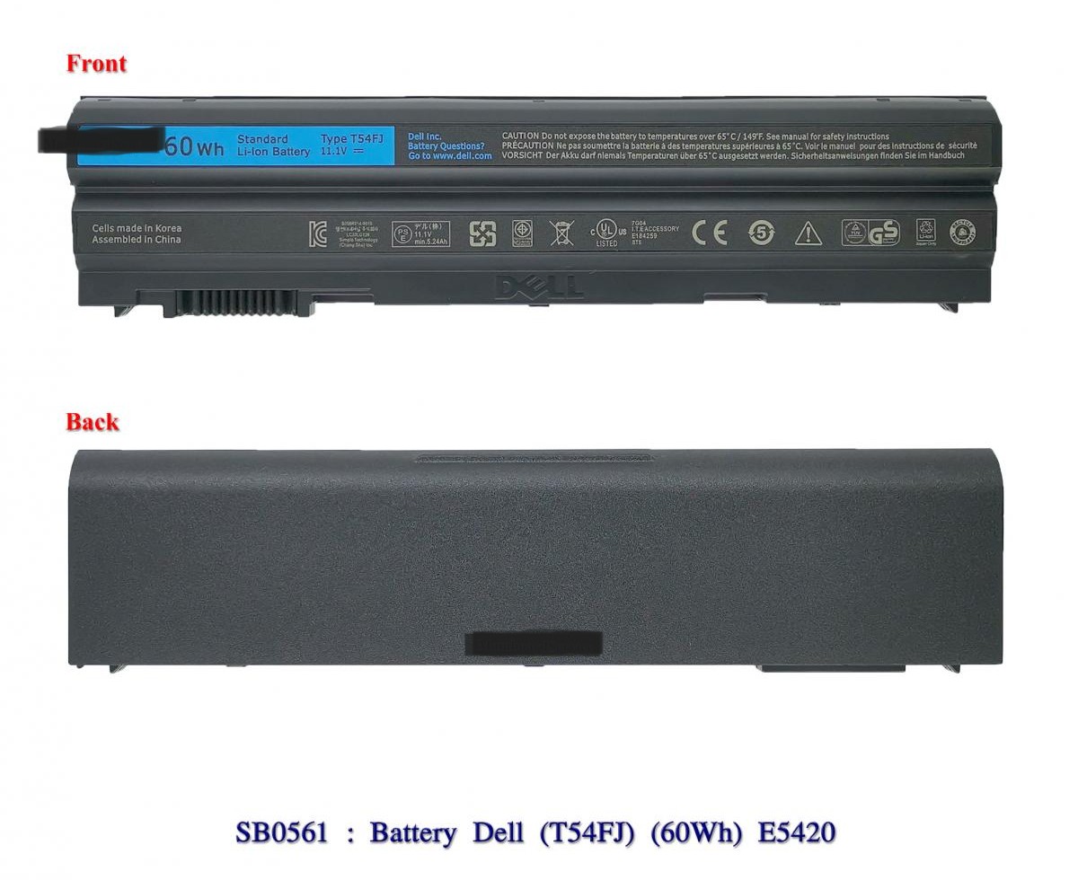 SB0561 - BatteryDell(ORG)(T54FJ)(60Wh)E5420,E5430,E5520,E5530,E6420,E6430,E6520,E6530,5520,Vostro3460,3560(T54F3,T54F3,PRRRF)
