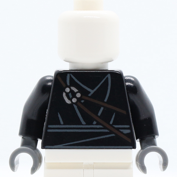 Layered Robe and Katana Scabbard Pattern / Black Arms / Dark Bluish Gray Hands