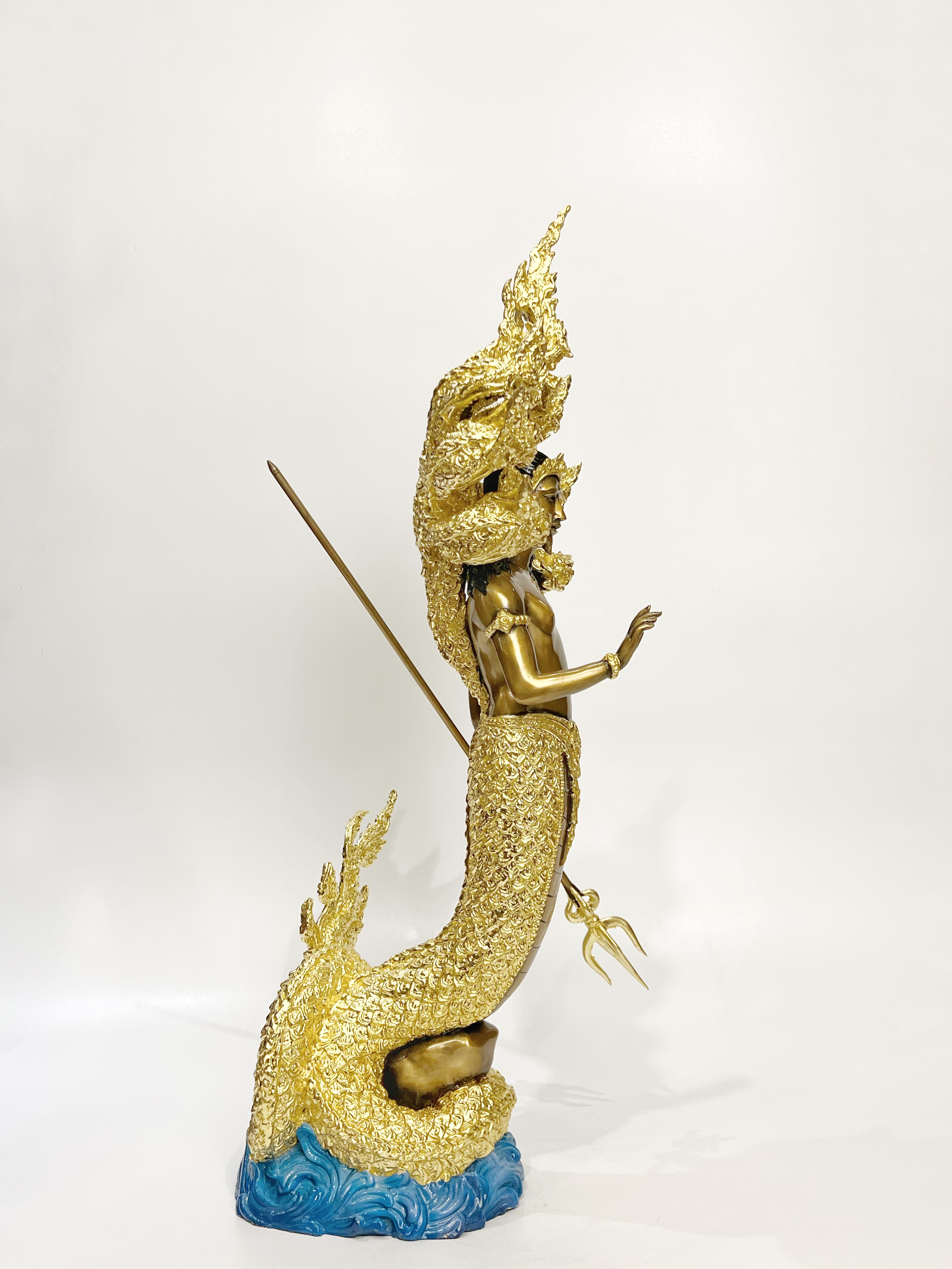 ปู่นาคราช ทรงตรีศูล หน้าตัก 9 นิ้ว (ปรก 7 เศียร)