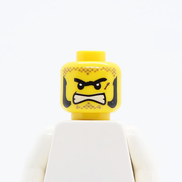 Dual Sided Black Unibrow, Sideburns, Bared Teeth / Balaclava Pattern