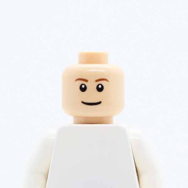Brown Eyebrows, Thin Grin, Black Eyes with White Pupils Pattern - Blocked Open Stud