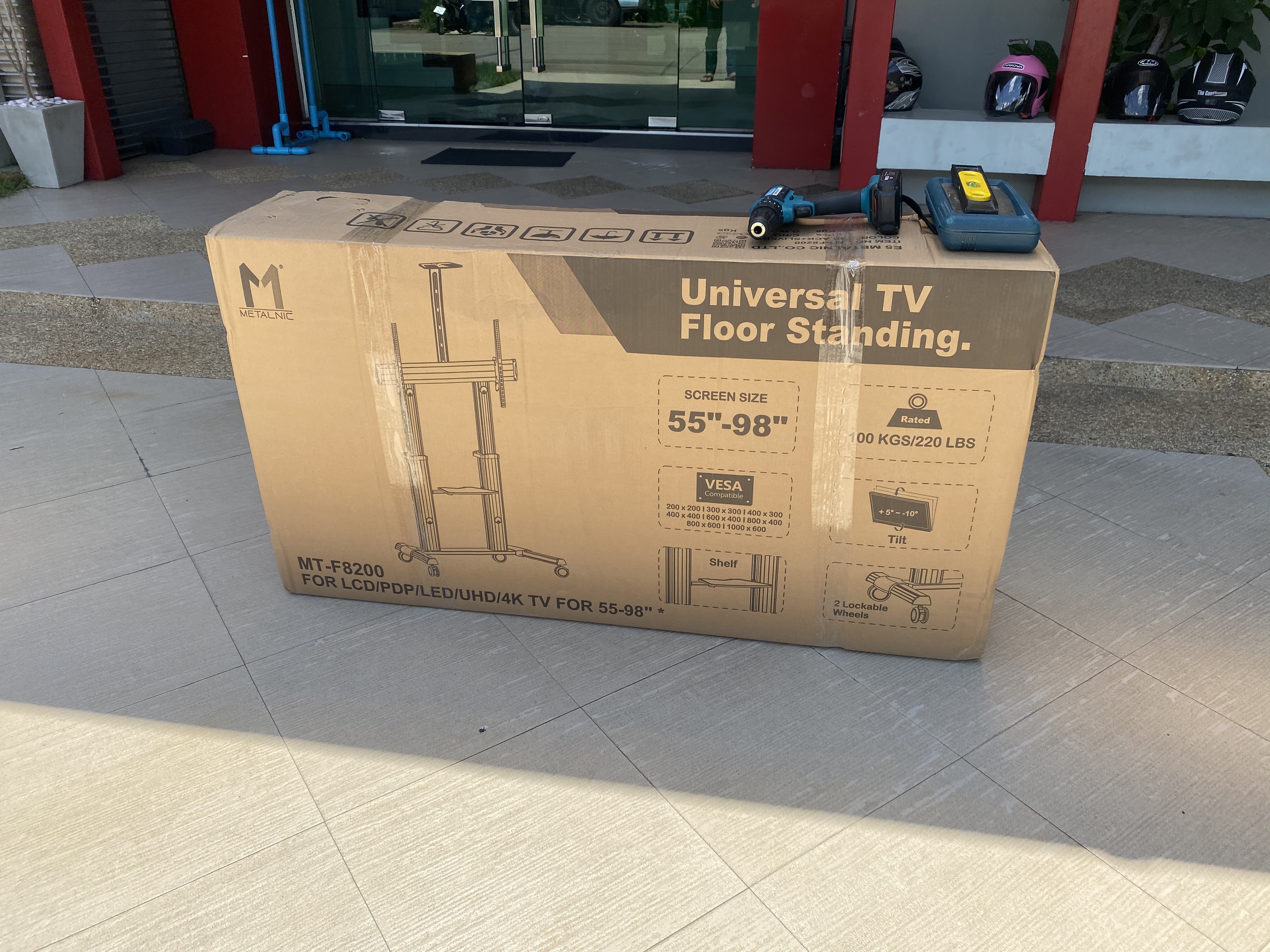 JMTVSTAND MT-F8200 ขาตั้งพื้นทีวีมีล้อเลื่อน(TV Stand) วัสดุ Aluminium อลูมิเนียม แบบล้อเลื่อนปรับสูง/ต่ำได้ 55"-98" นิ้ว{รับประกันสินค้า 3 ปี}0964746498