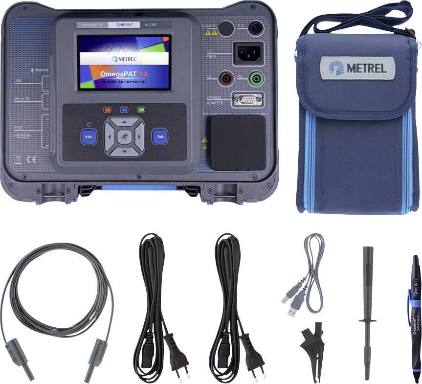 METREL รุ่น MI 3360 25A Omega GT XA เครื่องทดสอบความปลอดภัยทางไฟฟ้าของอุปกรณ์เครื่องใช้ไฟฟ้าที่ต้องการ 25A continuity สำหรับ construction sites, factories, electrical rental services