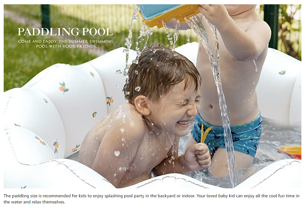 แพเป่าลมเด็กทรงกลมตกแต่งลายผลไม้ Inflatable Baby Paddling Pool