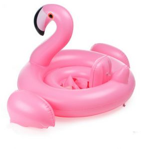 Baby Pink Flamingo Inflatable Poolfloat ห่วงยางนกฟลามิงโก้สำหรับเด็ก (6เดือน-2ขวบ)