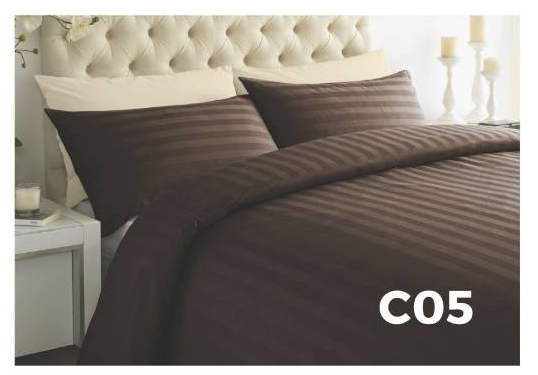 ชุดผ้าปูที่นอน พร้อมผ้านวม ครบเซต ผลิตในไทย ผ้า Super Soft สีพื้นลายริ้ว