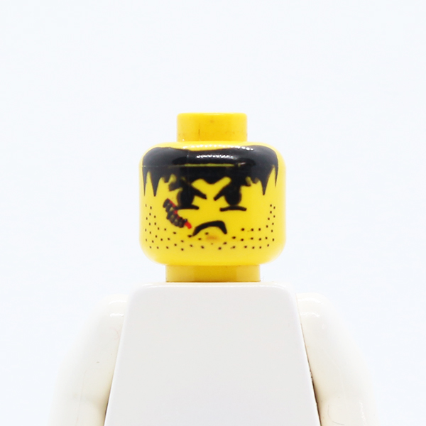 Male Snarl, Stubble, and Scar Right Pattern - Blocked Open Stud