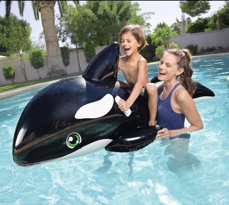 ห่วงยางปลาโลมา สีดำ สำหรับเด็ก Inflatable Black Whale Pool Float