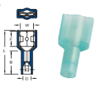 หางปลาเสียบแบนตัวเมียหัวเหลี่ยมหุ้มเต็มแบบใส,NYLON-FULLY INSULATED FEMALE DISCONNECTORS