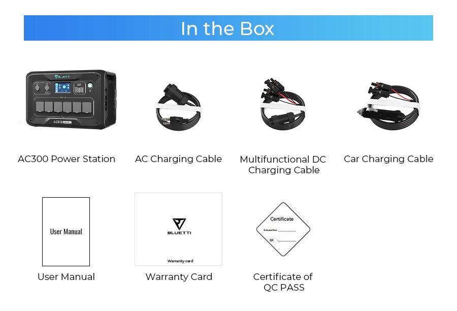 BLUETTI AC300 + B300 Home Battery Backup (Inverter 3,000W + Battery 3,072Wh)แบตเตอรี่สำรองอเนกประสงค์