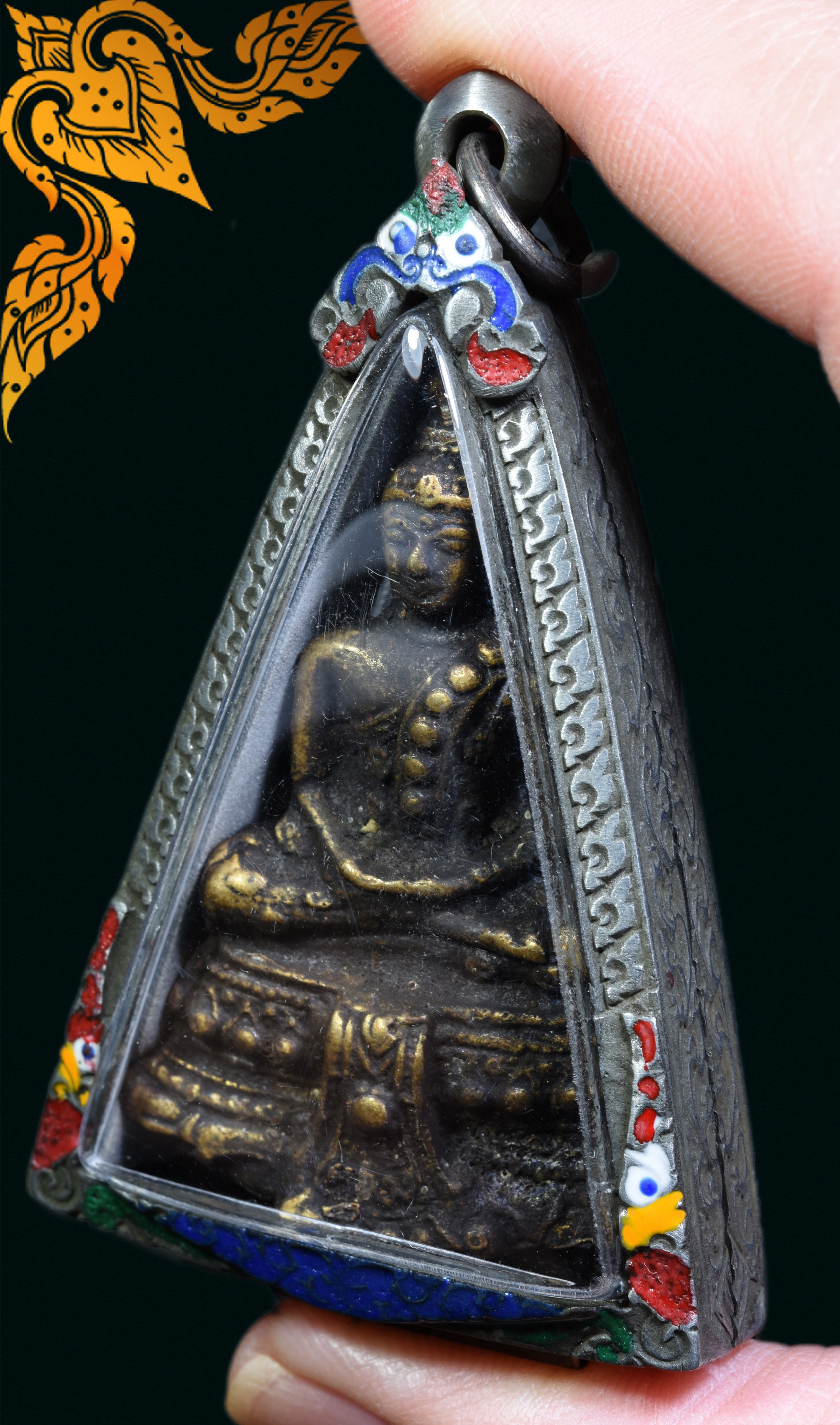 พระทรงเครื่องฤดูฝน เนื้อทองเหลือง *พร้อมกรอบ*