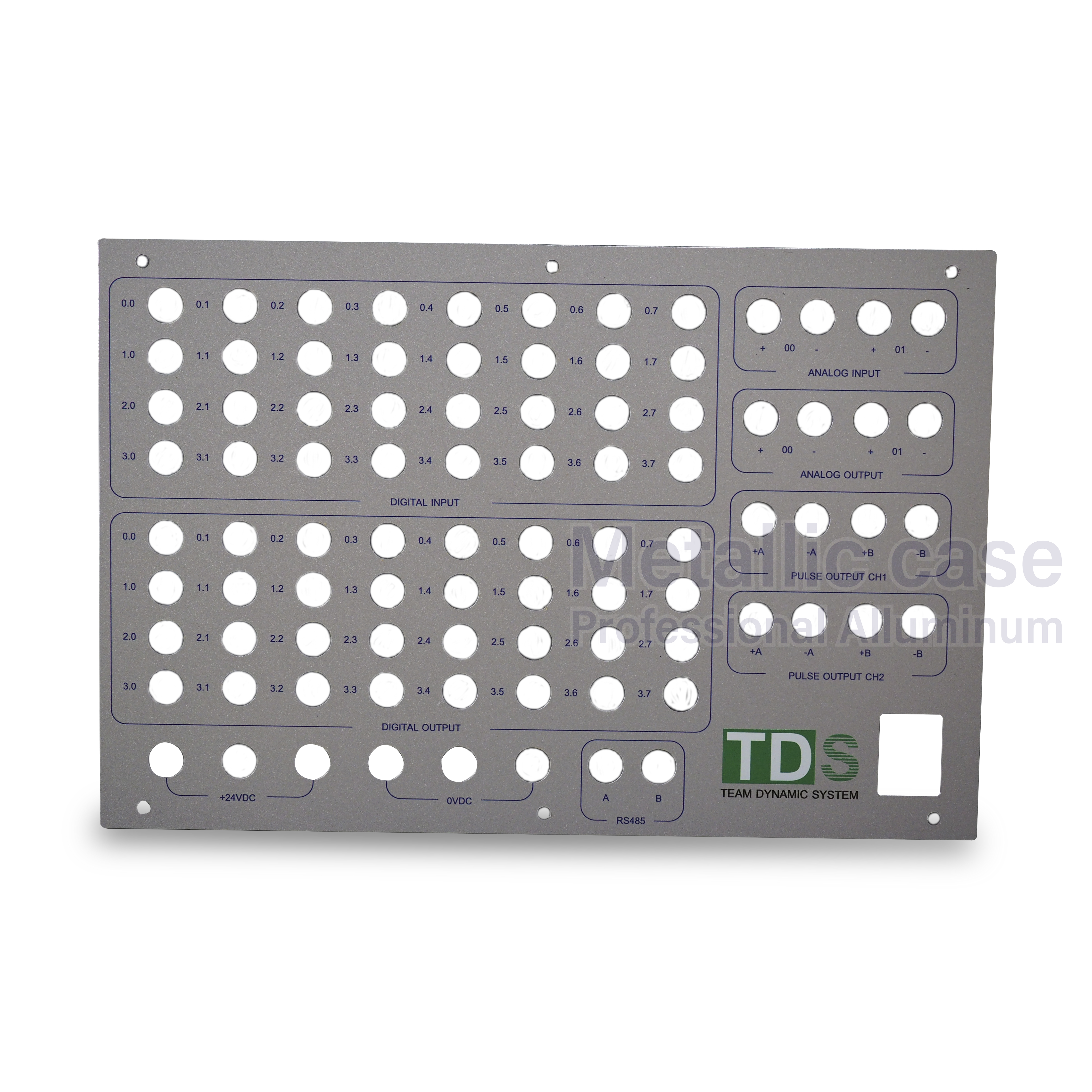metallic case 2-0517-AAA-6401/PLC_32IN_32OUT_2AI_2AO (300x200x3mm)NC.Silver