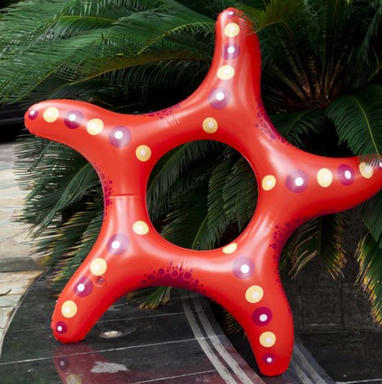 ห่วงยางปลาดาว สีแดง Inflatable Red Starfish Pool Float