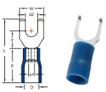 หางปลาแฉกหุ้มแบบเกาะ,VINYL-INSULATED FLANGE SPADE TERMINALS