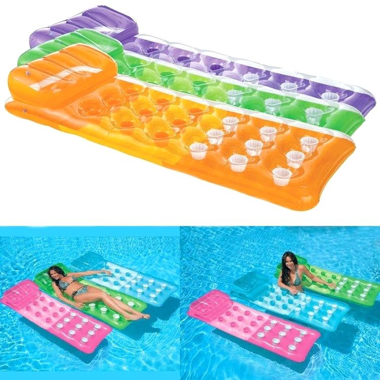 แพยางนอนชิว พร้อมหมอนหนุน Inflatable Air Bed With Pillow Pool Float