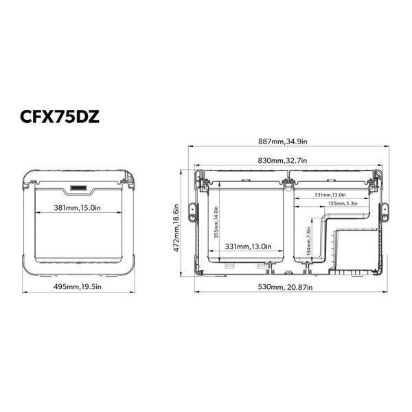 ตู้แช่แข็งพกพา Dometic CFX75DZW Portable Fridge/Freezer