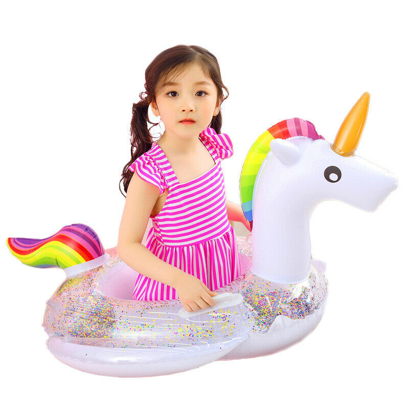 ห่วงยางยูนิคอร์น กลิตเตอร์ สำหรับเด็ก 6 เดือน-6 ปี Inflatable Baby Unicorn 6 months-6 years Pool Float
