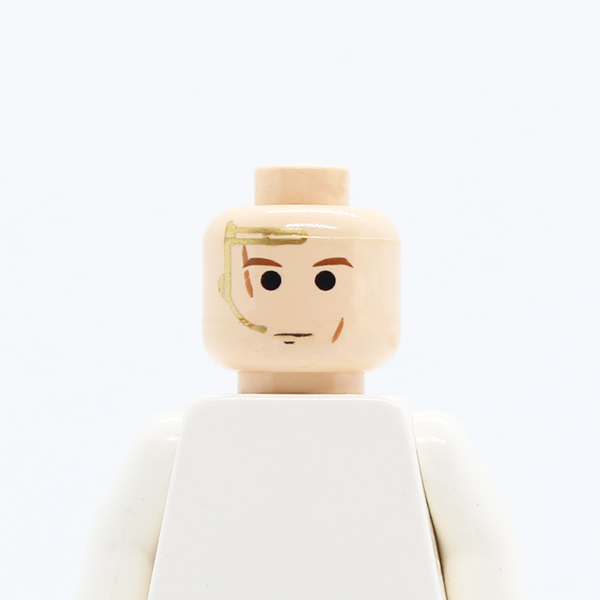 Male Gold Headset, Brown Eyebrows, Light Cuts/Scars Pattern - Blocked Open Stud