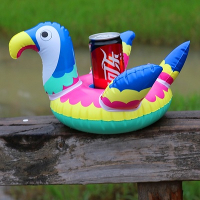 ที่วางแก้วเป่าลม นกแก้ว Inflatable Parrot Cup Holder