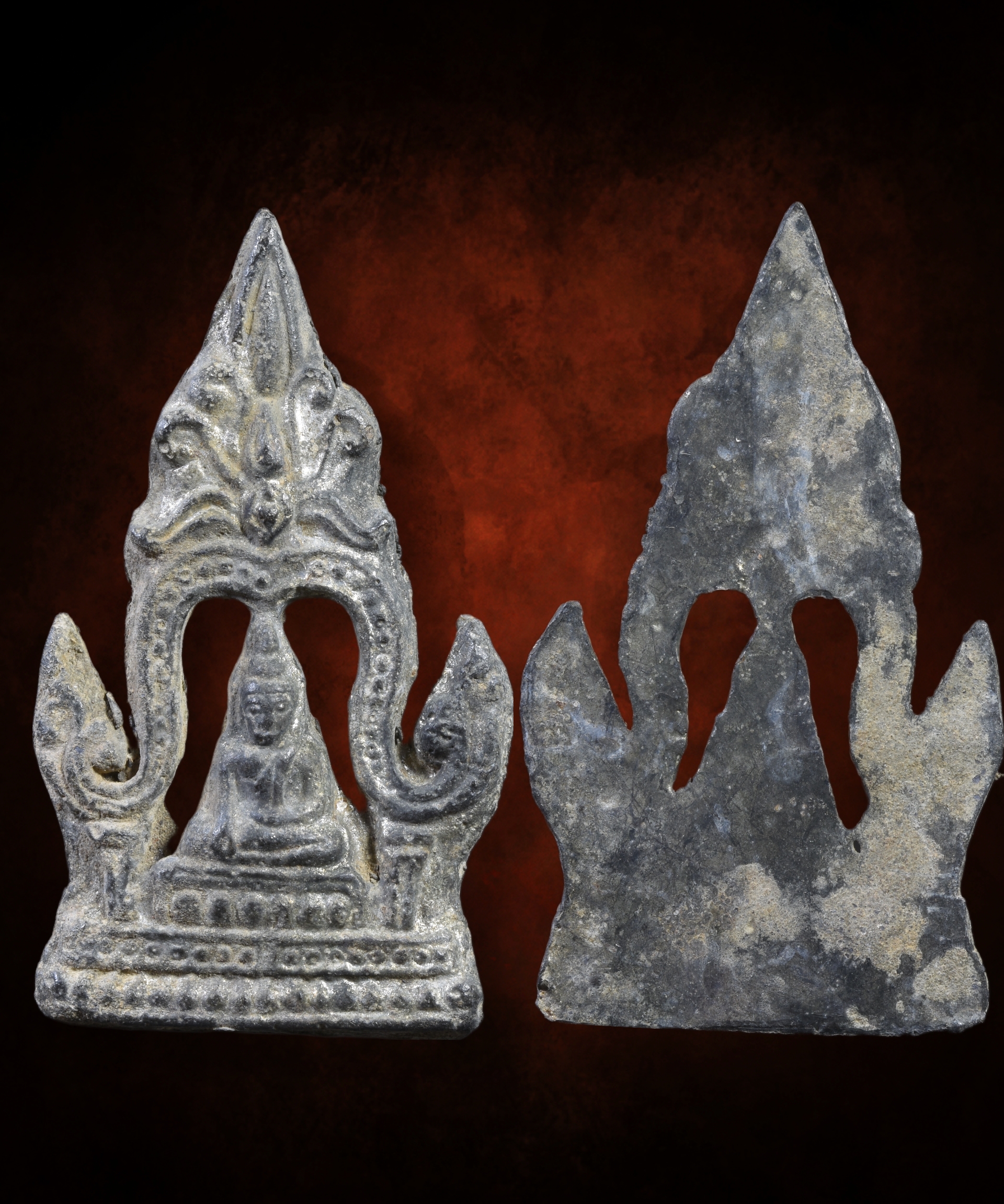 พระซุ้มระฆัง เนื้อชินเงิน ผิวปรอท