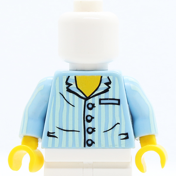 CS06 Pajamas 4 Buttons and Vertical Light Aqua Stripes Pattern