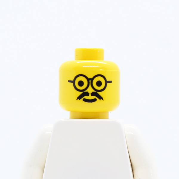 Glasses with Moustache Pattern - Blocked Open Stud