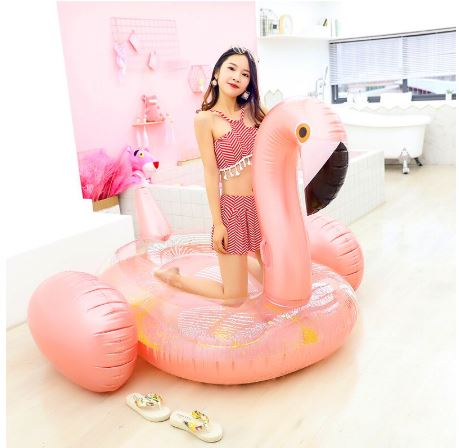 ห่วงยางฟลามิงโก้ กลิตเตอร์ ขนาดใหญ่ Inflatable Giant Flamingo Glitter Pool Float