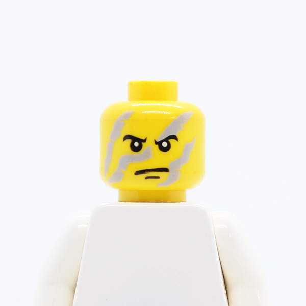 Male Angry Eyebrows and Gray Camouflage Pattern - Blocked Open Stud
