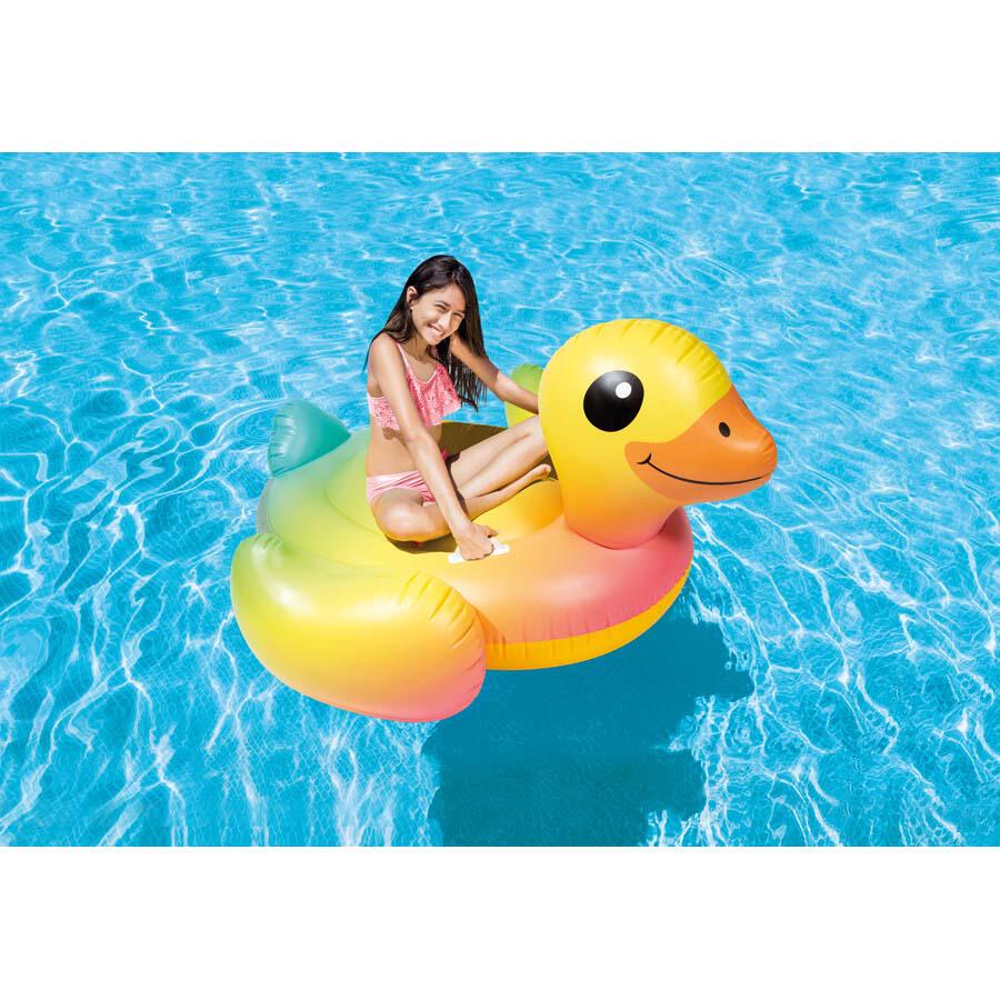 Intex เป็ดยักษ์สีรุ้งขนาดใหญ่ Inflatable Giant Rainbow Duck Float