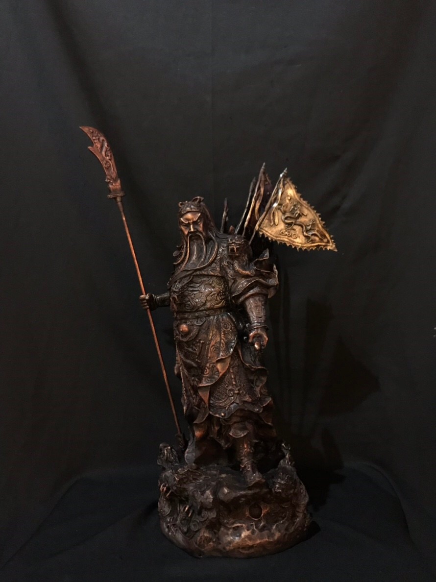 เทพเจ้ากวนอู ปาง 5 ธงยกทัพ (สูง 55 cm)