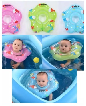 ห่วงยางสวมคอเด็กทารก ทรงเหลี่ยม Inflatable Candy Color Ring For Children Pool Float