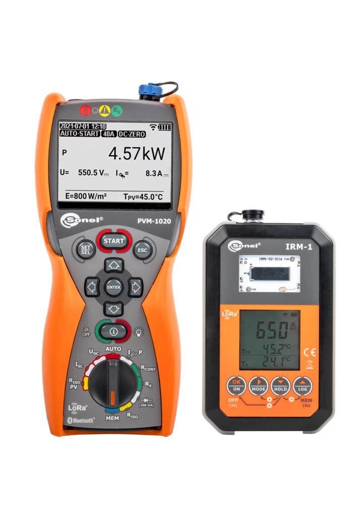 SONEL PVM-1020-Kit เครื่องทดสอบมาตรฐานการติดตั้งทางไฟฟ้าและความปลอดภัยระบบการผลิตไฟฟ้าจากพลังงานแสงอาทตย์ที่ติดตั้งบนหลังคา สำเนา