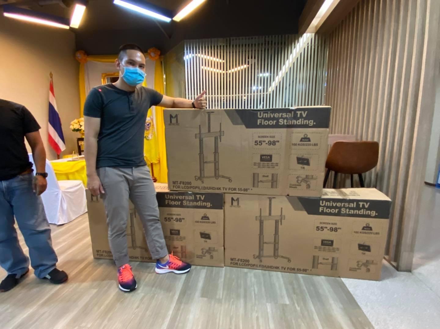 JMTVSTAND MT-F8200 ขาตั้งพื้นทีวีมีล้อเลื่อน(TV Stand) วัสดุ Aluminium อลูมิเนียม แบบล้อเลื่อนปรับสูง/ต่ำได้ 55"-98" นิ้ว{รับประกันสินค้า 3 ปี}0964746498