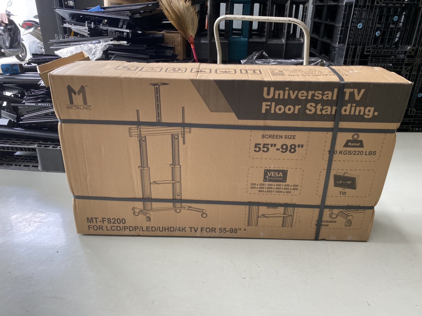 JMTVSTAND MT-F8200 ขาตั้งพื้นทีวีมีล้อเลื่อน(TV Stand) วัสดุ Aluminium อลูมิเนียม แบบล้อเลื่อนปรับสูง/ต่ำได้ 55"-98" นิ้ว{รับประกันสินค้า 3 ปี}0964746498