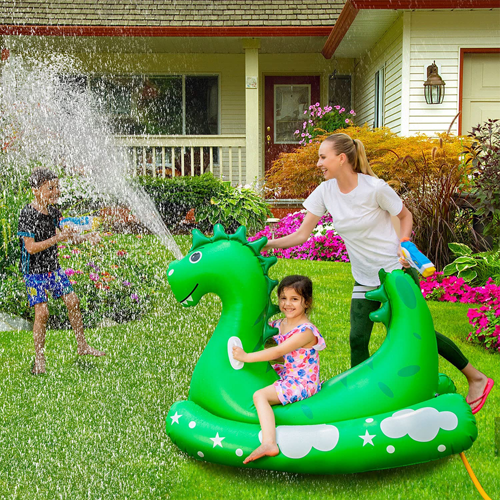 Inflatable Pool Float for Kids Adults - Kids Sprinklers Pool Toy แพเป่าลมรูปไดโนเสาร์สำหรับเด็ก พร้อมสปริงเกอร์พ่นน้ำได้