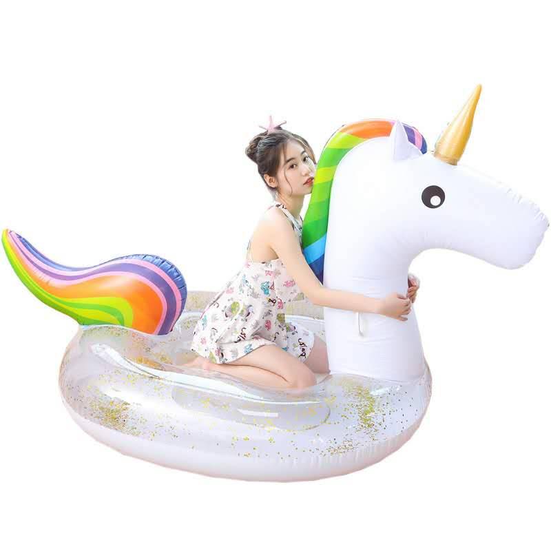 ห่วงยางยูนิคอร์น กลิตเตอร์ ขนาดใหญ่ Inflatable Giant Unicorn Glitter Pool Float