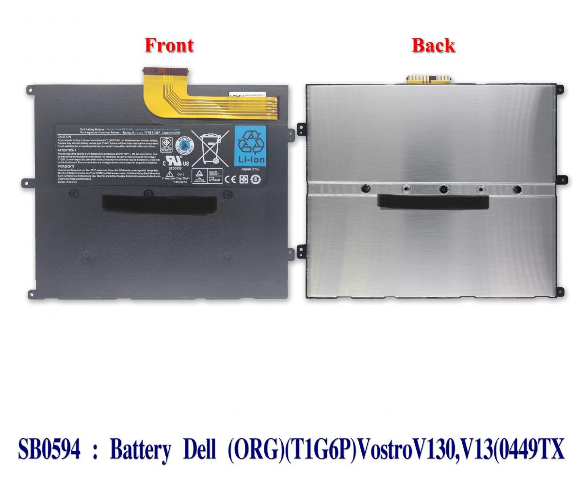 SB0594 - BatteryDell(ORG)(T1G6P)VostroV130,V13(0449TX,0NTG4J,0PRW6G,PRW6G)