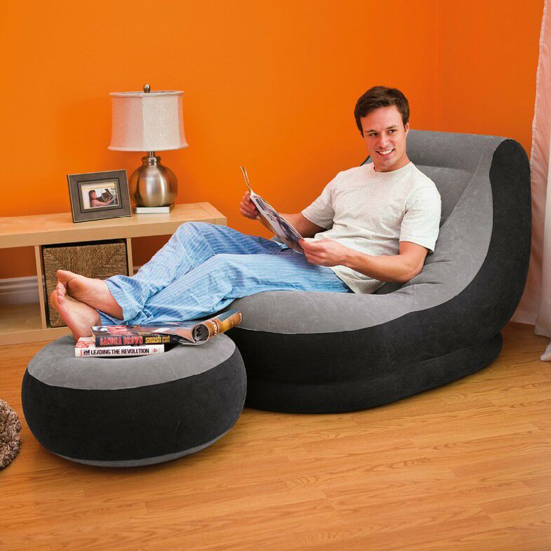 Inflatable PVC sofa set with foot sofa - โซฟาเป่าลมพร้อมเบาะวางเท้า