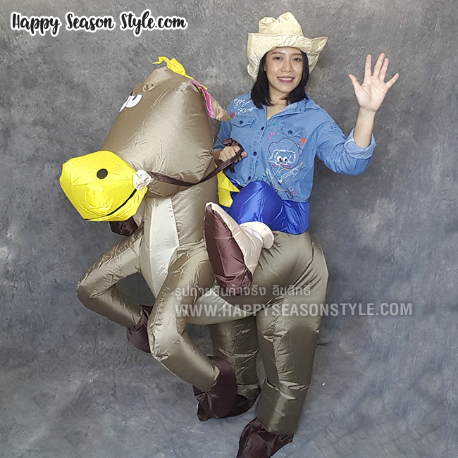 ชุดคาวบอย ชุดพองลม ชุดม้าเป่าลม พร้อมหมวกคาวบอย