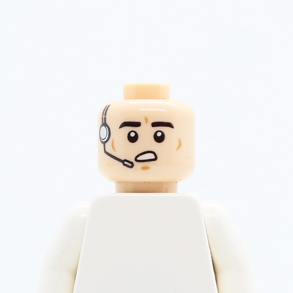 Male Black Eyebrows, Cheek Lines, Open Mouth, Headset Pattern (SW Imperial Gunner) - Hollow Stud