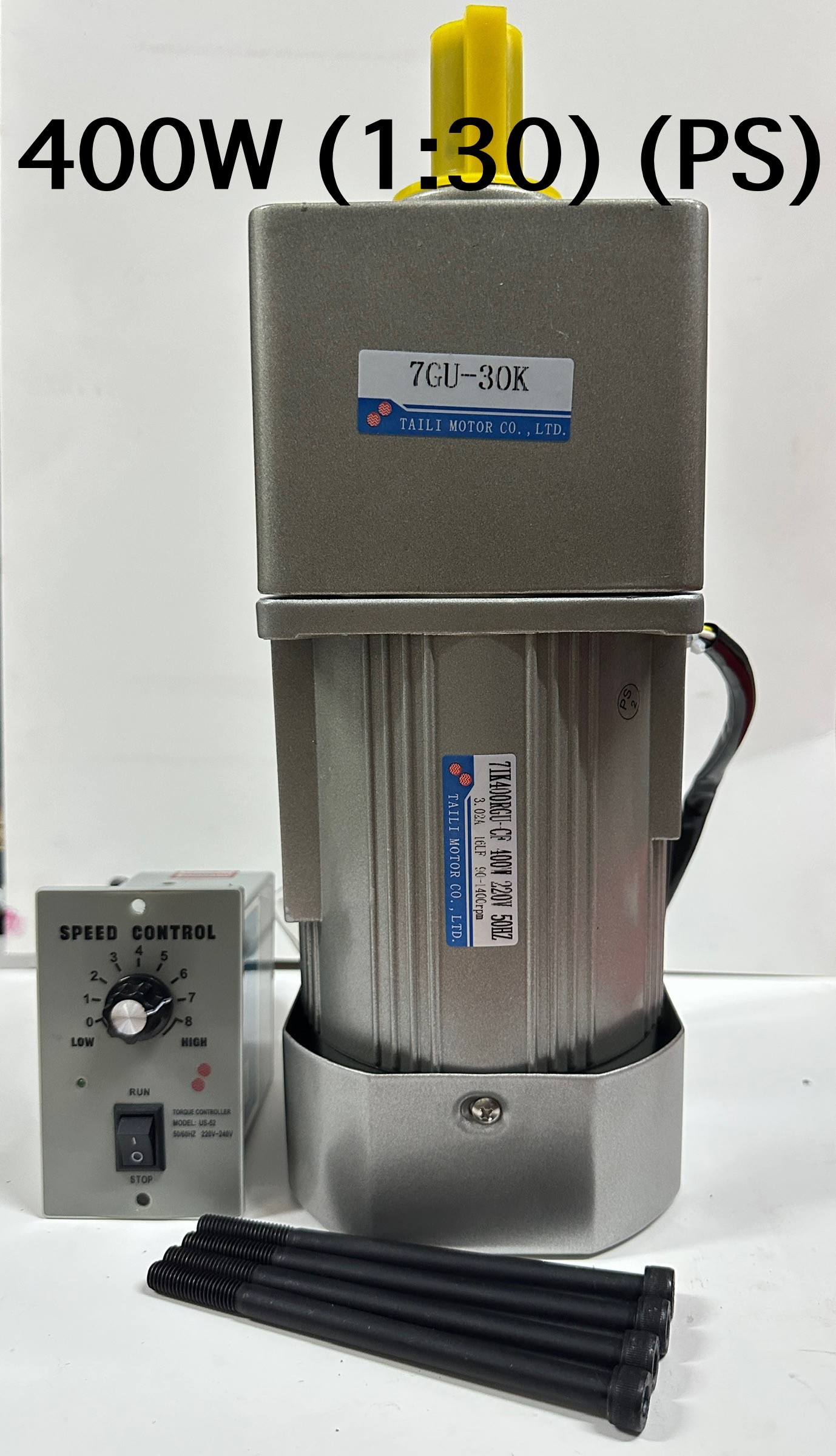 มอเตอร์เกียร์ 220V 400w(ไต้หวัน) AC 220V ไฟ 1 เฟส 400W ปรับความเร็วรอบได้ หัวเกียร์ (1:30)(1:50) มอเตอร์ปรับรอบ ตัวปรับความเร็วมอเตอร์ เกียร์มอเตอร์220v มอเตอร์เกียร์ทด motor ac 220v