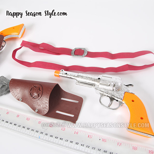 ปืนคู่คาวบอย ปืนคาวบอย พลาสติก ตำรวจ คาวบอย สายผ้า