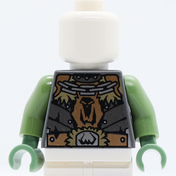 Castle Fantasy Era Armor with Chain Necklace and Large Belt Pattern / Sand Green Arms / Sand Green Hands
