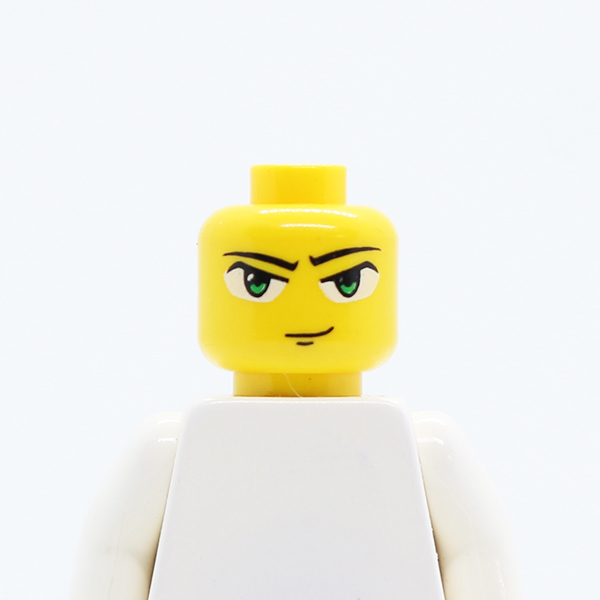 Dual Sided Exo-Force Green Eyes with Smirk / Open Mouth Angry Pattern (Ha-Ya-To) - Blocked Open Stud