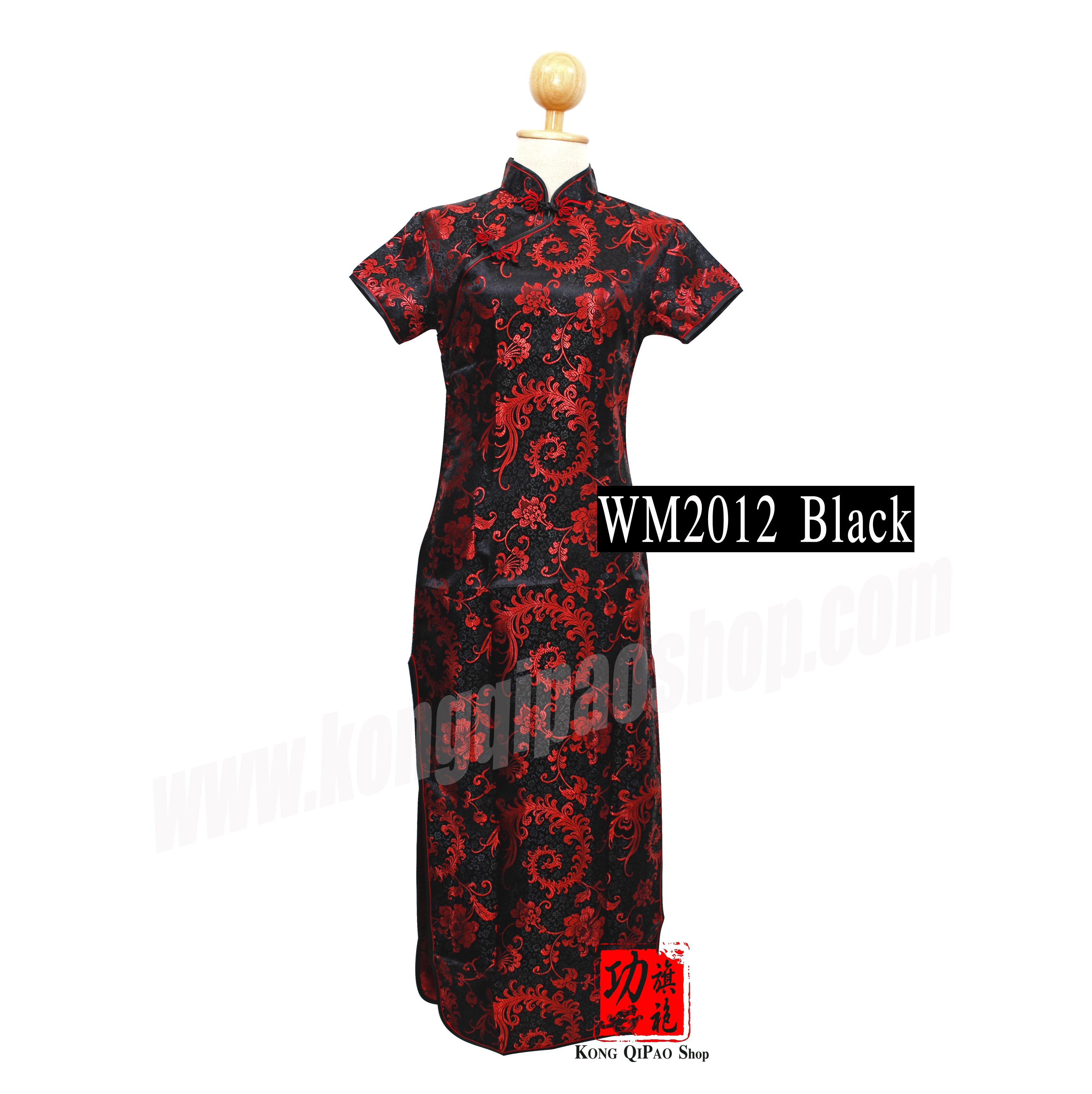 WM2012 กี่เพ้ายาวผู้หญิง ลายดอกโบตั๋นเลี้อย